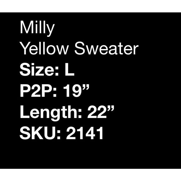 Milly Yellow Short Sleeve Sweater- size L - Picture 7 of 7